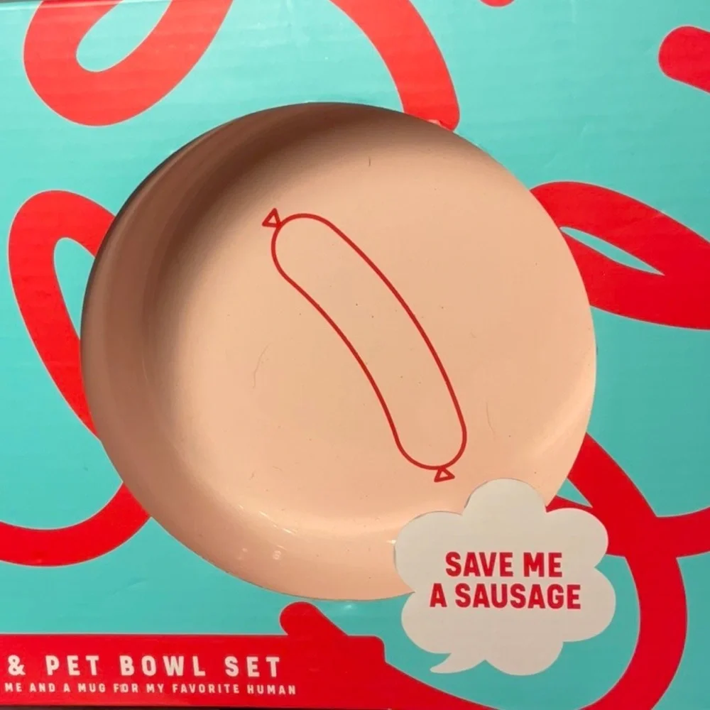 Wild + Woofy pet bowl & mug set in gift box-“BREAKFAST WITH MY BEST BUDDY”